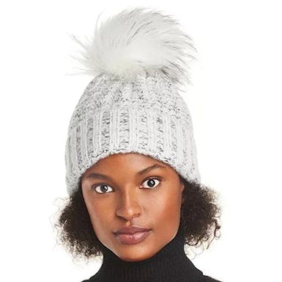 Kyi Kyi Women’s Knit Wool Blend Faux Fur Pom-Pom Winter Beanie‎ (Beige) Kyi Kyi Wool Blend Beanie knit hat w/ Pom - Pistachio Beige  main image 3